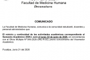 Facultad Medicina Humana - Comunicado 22-06-2026