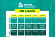 Comedor Universitario - Rol de Menu del 18 hasta 22 de mayo de 2026