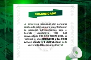 Comunicado entrevista personal del concurso público cas 2025
