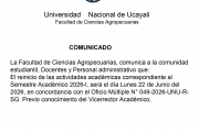 Facultad de Ciencias Agropecuarias - Comunicado 22-07-2026