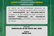 Convocatoria Asamblea Universitaria Ordinaria memo 063-2026-UNU-R
