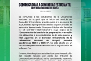 Comunicado a la Comunidad Estudiantil UNU 2026